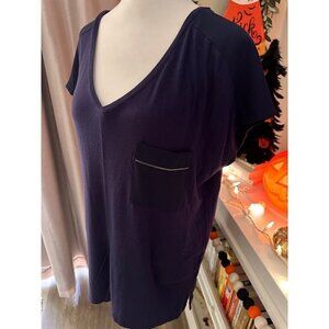 Kenneth Cole Reaction Blueish Purple Tunic Blouse Size M